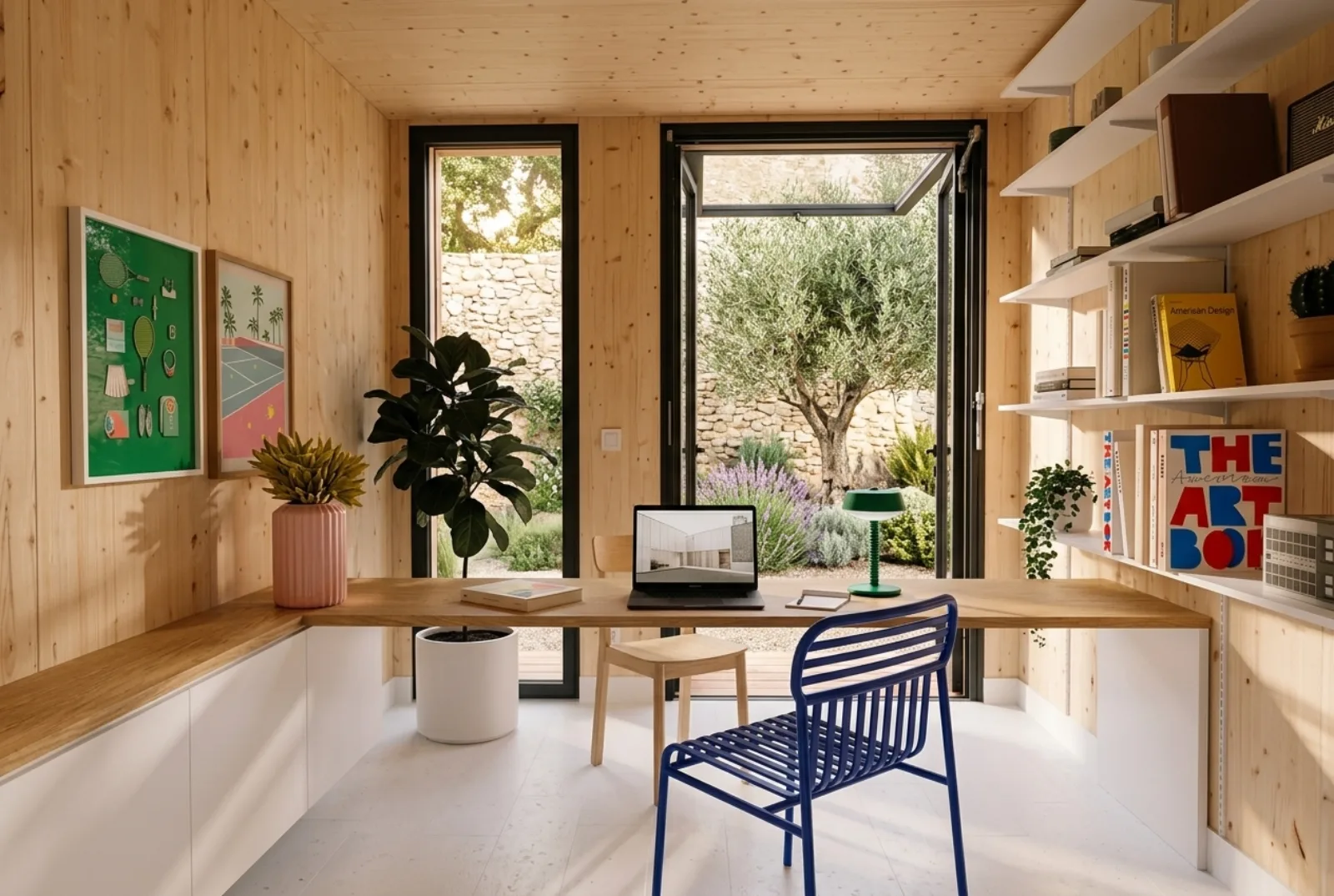 Bureau aménagé dans un studio de jardin à Blagnac pour un cadre de l'aéronautique Bureau aménagé dans un studio de jardin à Blagnac pour un cadre de l'aéronautique